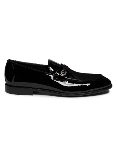 Ferragamo Men's Desio Patent Leather Loafers - Nero - Size 11 | Thumbnail 1 Ferragamo Men's Desio Patent Leather Loafers - Nero - Size 11 | Thumbnail 1