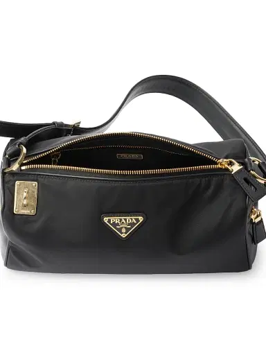 Prada Women's  Re-Nylon and Leather Shoulder Bag - Black | Thumbnail 4