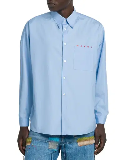 Marni Men's Logo Poplin Button-Up Shirt | Thumbnail 3