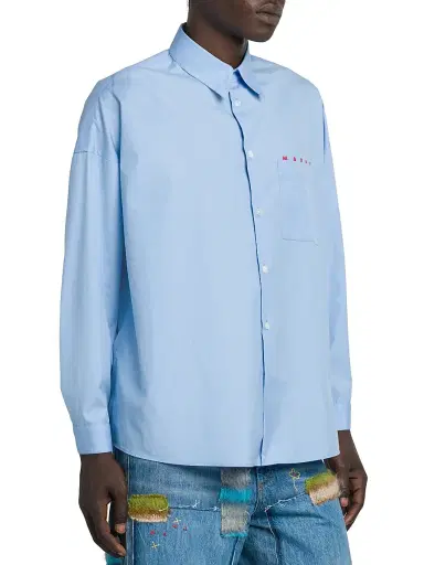 Marni Men's Logo Poplin Button-Up Shirt | Thumbnail 4