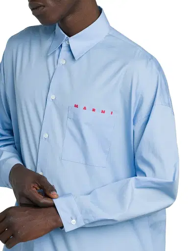 Marni Men's Logo Poplin Button-Up Shirt | Thumbnail 6