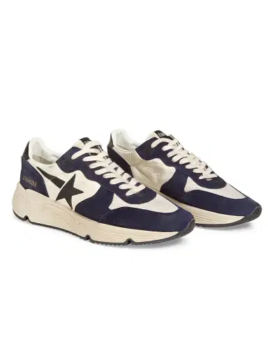 Golden Goose Men's Running Sole Leather & Suede Sneakers - Navy Beige - Size 12 | Thumbnail 2 Golden Goose Men's Running Sole Leather & Suede Sneakers - Navy Beige - Size 12 | Thumbnail 2