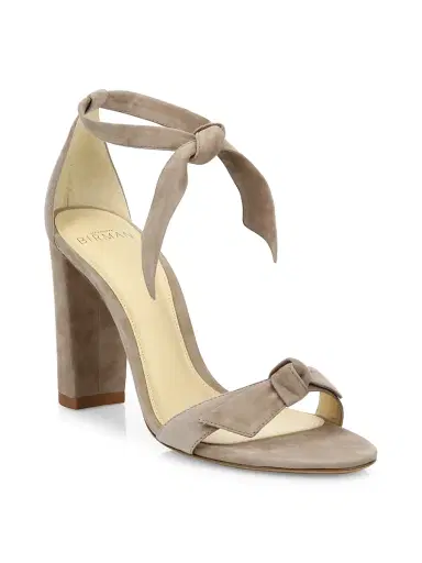 Alexandre Birman Women's Clarita Bow Suede Sandals - Cameo - Size 12 | Thumbnail 2 Alexandre Birman Women's Clarita Bow Suede Sandals - Cameo - Size 12 | Thumbnail 2