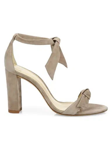 Alexandre Birman Women's Clarita Bow Suede Sandals - Cameo - Size 12 | Thumbnail 1 Alexandre Birman Women's Clarita Bow Suede Sandals - Cameo - Size 12 | Thumbnail 1