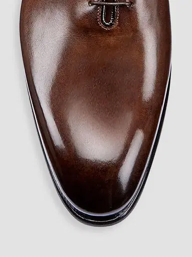 Santoni Men's Polished Leather Wholecut Oxfords | Thumbnail 3