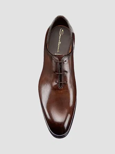 Santoni Men's Polished Leather Wholecut Oxfords | Thumbnail 4