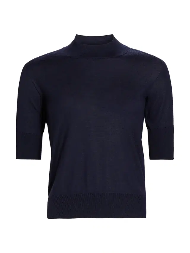 Jil Sander Women's Wool & Cashmere-Blend Rib-Knit Trim Sweater - Midnight
