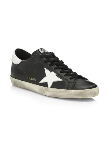 Golden Goose Men's Super-Star Leather Sneakers - Black White | Thumbnail 2 Golden Goose Men's Super-Star Leather Sneakers - Black White | Thumbnail 2
