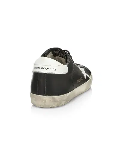 Golden Goose Men's Super-Star Leather Sneakers - Black White | Thumbnail 3 Golden Goose Men's Super-Star Leather Sneakers - Black White | Thumbnail 3