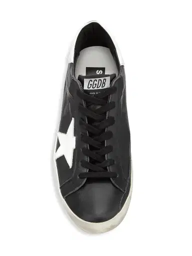 Golden Goose Men's Super-Star Leather Sneakers - Black White | Thumbnail 5 Golden Goose Men's Super-Star Leather Sneakers - Black White | Thumbnail 5
