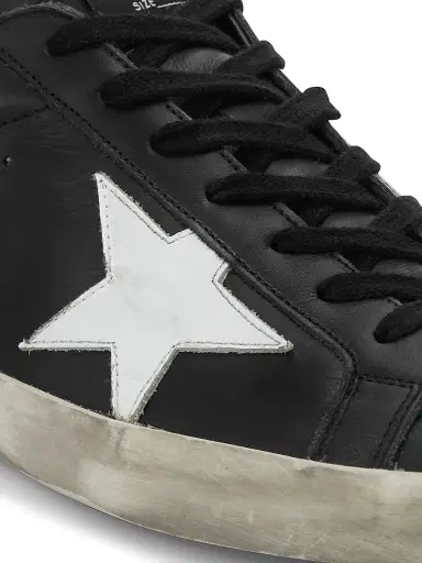 Golden Goose Men's Super-Star Leather Sneakers - Black White | Thumbnail 6 Golden Goose Men's Super-Star Leather Sneakers - Black White | Thumbnail 6