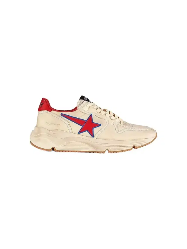Golden Goose Men's Running Sole Nylon Sneakers - Beige Red