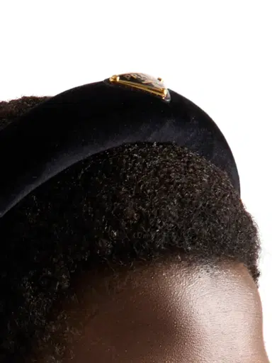 Prada Women's Velvet Headband - Black | Thumbnail 2