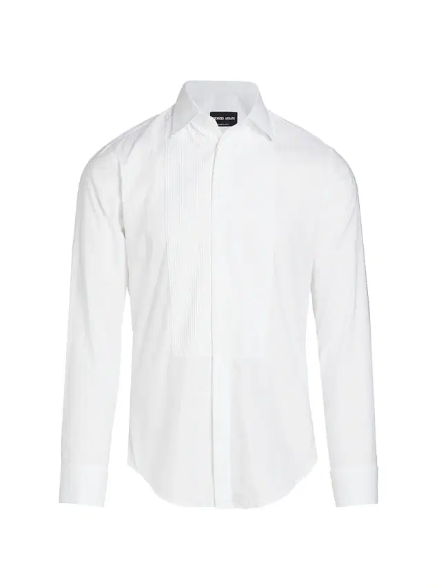 Giorgio Armani Men's Tuxedo Shirt - Fancy White