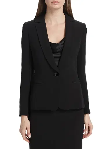 Giorgio Armani Women's Silk Button-Front Blazer | Thumbnail 3 Giorgio Armani Women's Silk Button-Front Blazer | Thumbnail 3