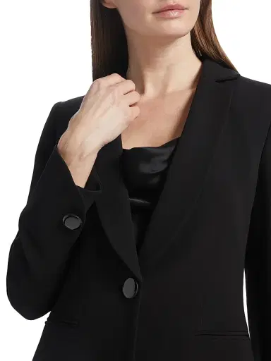 Giorgio Armani Women's Silk Button-Front Blazer | Thumbnail 6 Giorgio Armani Women's Silk Button-Front Blazer | Thumbnail 6