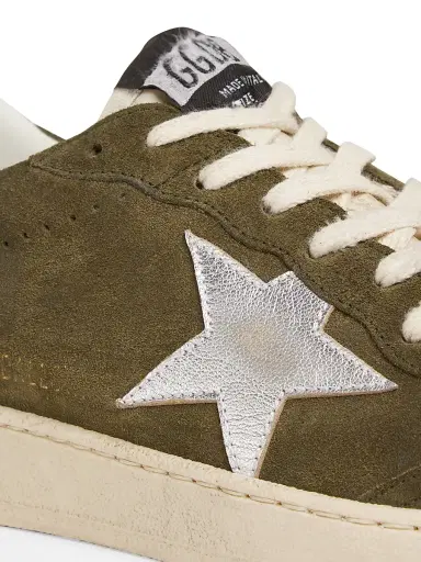 Golden Goose Men's Ball Star Suede & Leather Sneakers - Olive Night Silver | Thumbnail 5 Golden Goose Men's Ball Star Suede & Leather Sneakers - Olive Night Silver | Thumbnail 5