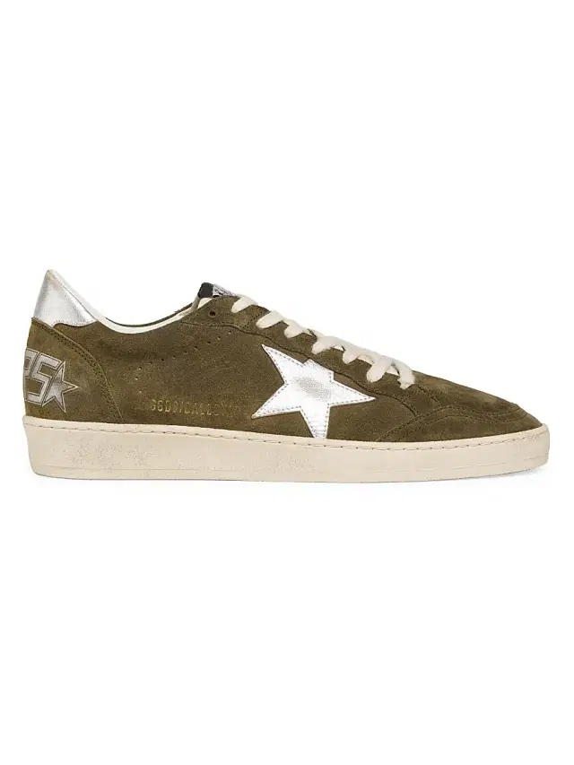 Men's Ball Star Suede & Leather Sneakers - Olive Night Silver Men's Ball Star Suede & Leather Sneakers - Olive Night Silver