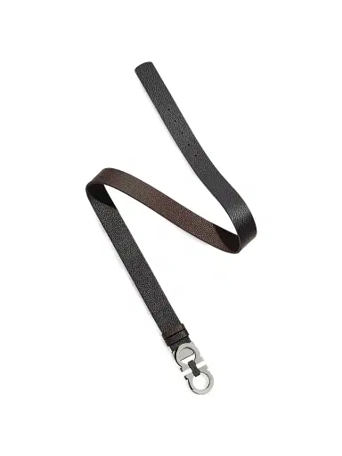 Ferragamo Men's Gancini Buckle Adjustable Cut-to-Size Reversible Belt - Nero Hickory - Size 44 | Thumbnail 5 Ferragamo Men's Gancini Buckle Adjustable Cut-to-Size Reversible Belt - Nero Hickory - Size 44 | Thumbnail 5