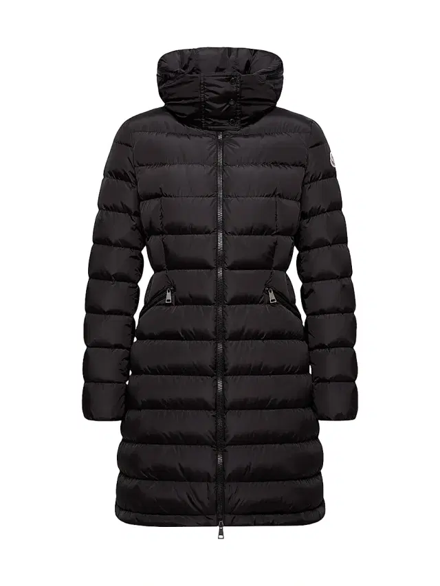Women's Flammette Fitted Long Down Coat - Black