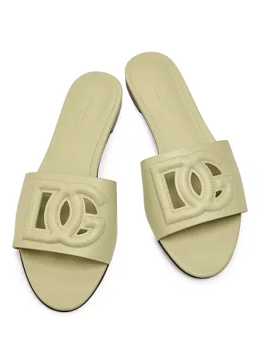 Dolce & Gabbana Women's DG Interlocked Leather Sandals - Salvia - Size 11.5 | Thumbnail 4 Dolce & Gabbana Women's DG Interlocked Leather Sandals - Salvia - Size 11.5 | Thumbnail 4