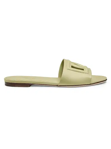 Dolce & Gabbana Women's DG Interlocked Leather Sandals - Salvia - Size 11.5 | Thumbnail 1 Dolce & Gabbana Women's DG Interlocked Leather Sandals - Salvia - Size 11.5 | Thumbnail 1