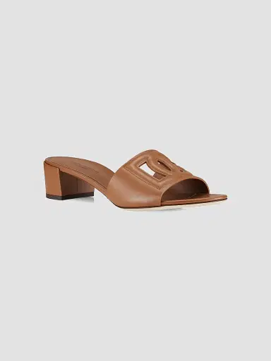 Dolce & Gabbana Women's Interlocking DG 40 Leather Mules - Brown - Size 10 | Thumbnail 2 Dolce & Gabbana Women's Interlocking DG 40 Leather Mules - Brown - Size 10 | Thumbnail 2