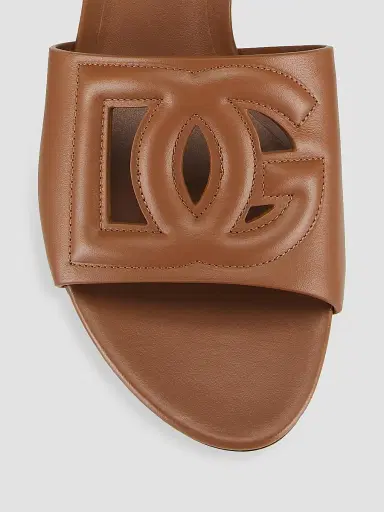 Dolce & Gabbana Women's Interlocking DG 40 Leather Mules - Brown - Size 10 | Thumbnail 4 Dolce & Gabbana Women's Interlocking DG 40 Leather Mules - Brown - Size 10 | Thumbnail 4