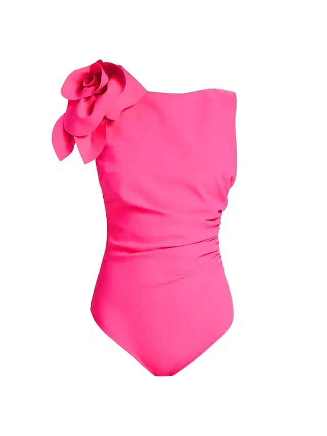 Chiara Boni La Petite Robe Women's Wlasi 3D Floral One-Piece Swimsuit - Spicy Pink