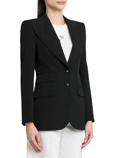 Dolce & Gabbana Women's Single-Breasted Wool-Blend Jacket - Nero - Size 18 | Thumbnail 4 Dolce & Gabbana Women's Single-Breasted Wool-Blend Jacket - Nero - Size 18 | Thumbnail 4
