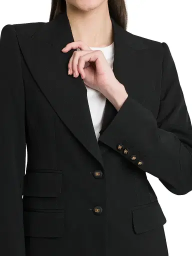 Dolce & Gabbana Women's Single-Breasted Wool-Blend Jacket - Nero - Size 18 | Thumbnail 6 Dolce & Gabbana Women's Single-Breasted Wool-Blend Jacket - Nero - Size 18 | Thumbnail 6