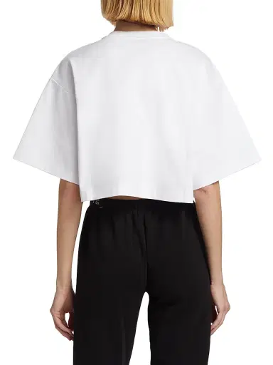 Dolce & Gabbana Women's Crop Logo T-Shirt - White | Thumbnail 5