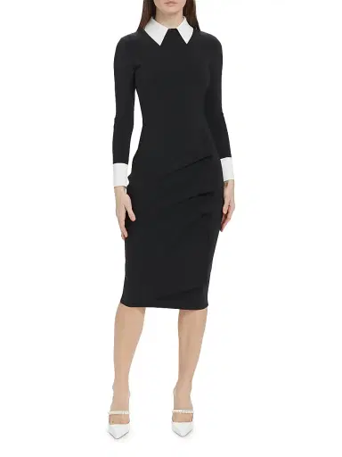 Chiara Boni La Petite Robe Women's Ferflo Bic Collared Cocktail Dress | Thumbnail 3