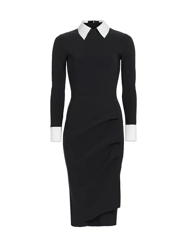 Chiara Boni La Petite Robe Women's Ferflo Bic Collared Cocktail Dress - Black White