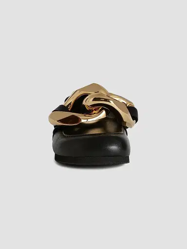 JW Anderson Women's Chain Leather Loafer Mules - Black | Thumbnail 2 JW Anderson Women's Chain Leather Loafer Mules - Black | Thumbnail 2