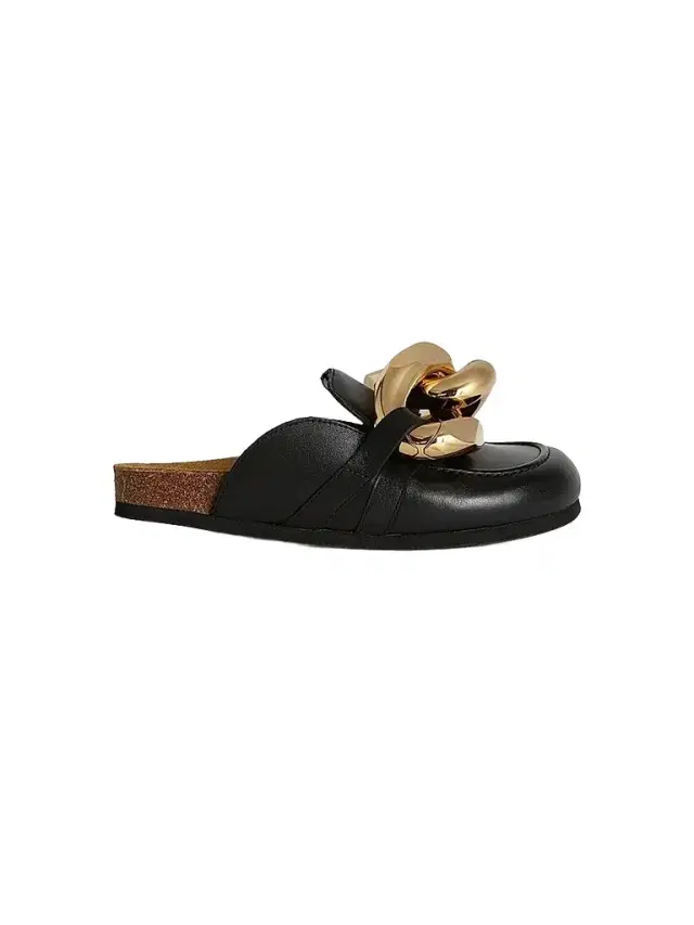 JW Anderson Women's Chain Leather Loafer Mules - Black