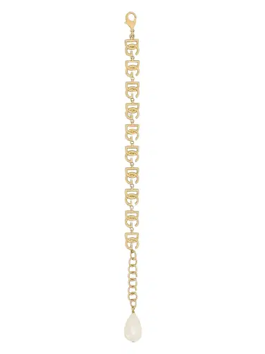 Dolce & Gabbana Women's DG Logo Goldtone & Baroque Imitation Pearl Bracelet - Yellow Gold | Thumbnail 2