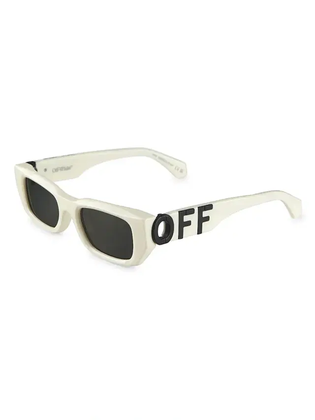 Off-White Women's Fillmore 49MM Rectangular Sunglasses - White Dark Grey