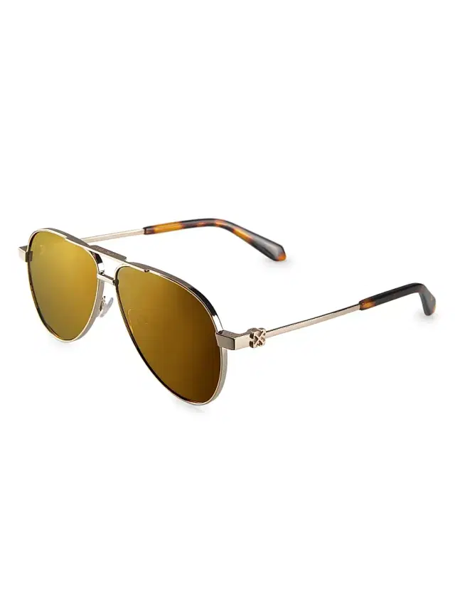 Men's Ruston 57MM Aviator Sunglasses - Gold Mirror Men's Ruston 57MM Aviator Sunglasses - Gold Mirror
