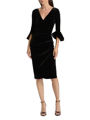 Chiara Boni La Petite Robe Women's Triana Velvet Wrap Dress | Thumbnail 3 Chiara Boni La Petite Robe Women's Triana Velvet Wrap Dress | Thumbnail 3