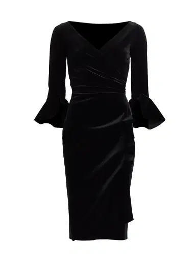 Chiara Boni La Petite Robe Women's Triana Velvet Wrap Dress | Thumbnail 1 Chiara Boni La Petite Robe Women's Triana Velvet Wrap Dress | Thumbnail 1