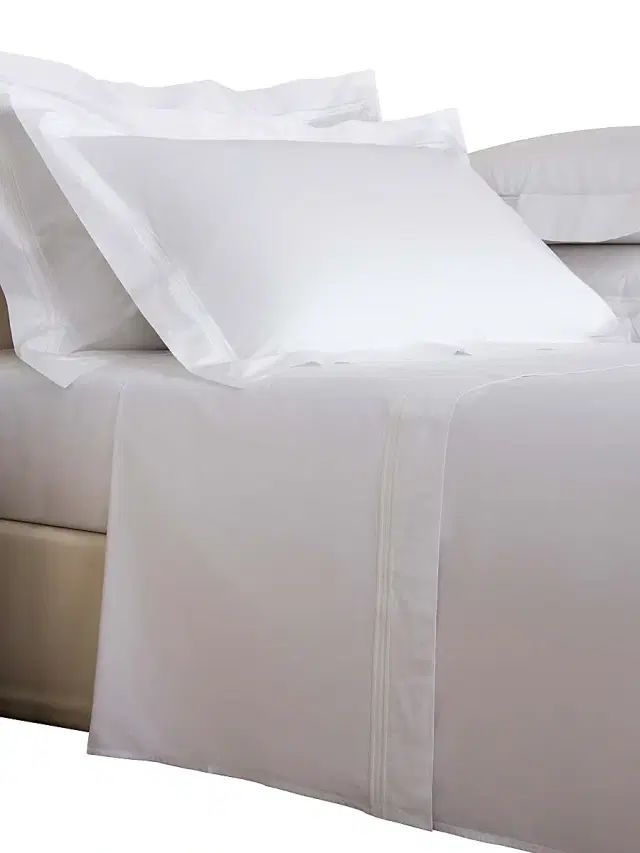 Triplo Popeline 250 Thread Count 4-Piece Sheet Set - White Milk Queen