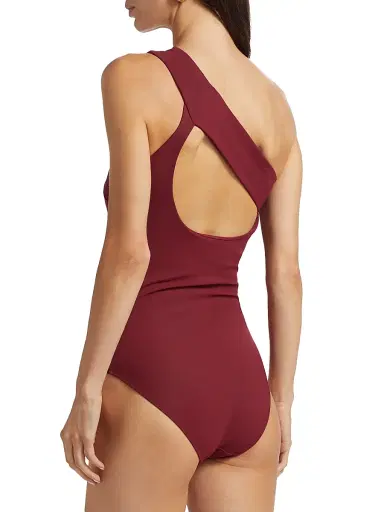 Chiara Boni La Petite Robe Women's Conception Cut-Out One-Piece Swimsuit - Mahogany - Size 2 | Thumbnail 4