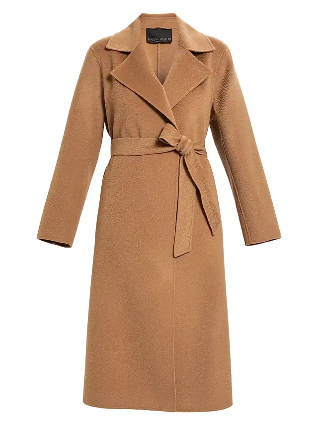Women's Terra Virgin Wool Belted Coat - Camel
