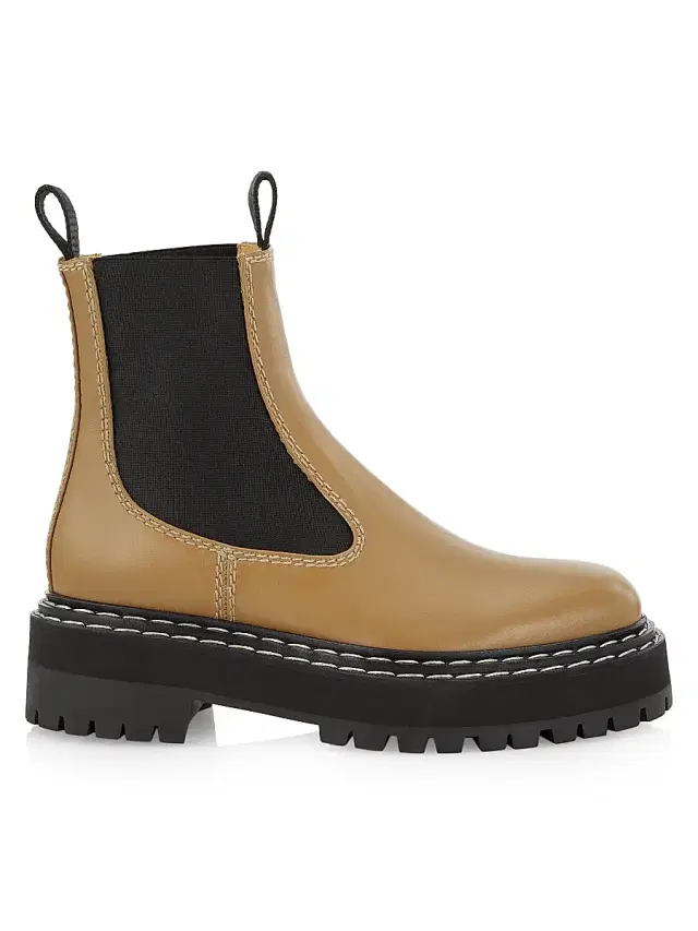 Women's Leather Lug-Sole Chelsea Boots - Brown