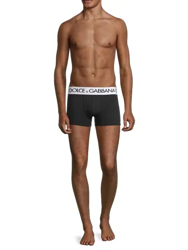 Dolce & Gabbana Men's Stretch Logo Boxer Briefs - Black - Size Large | Thumbnail 2