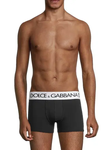 Dolce & Gabbana Men's Stretch Logo Boxer Briefs - Black - Size Large | Thumbnail 3