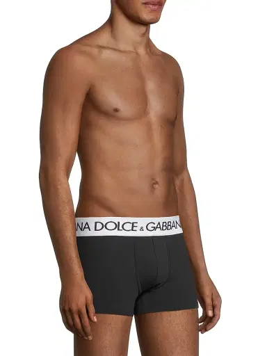 Dolce & Gabbana Men's Stretch Logo Boxer Briefs - Black - Size Large | Thumbnail 4