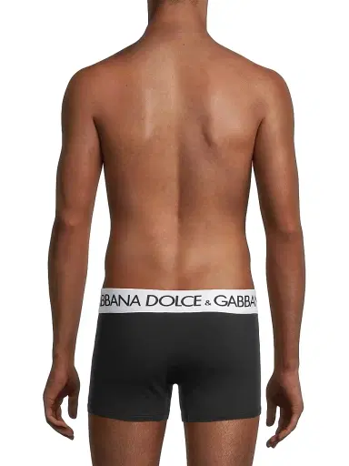 Dolce & Gabbana Men's Stretch Logo Boxer Briefs - Black - Size Large | Thumbnail 5