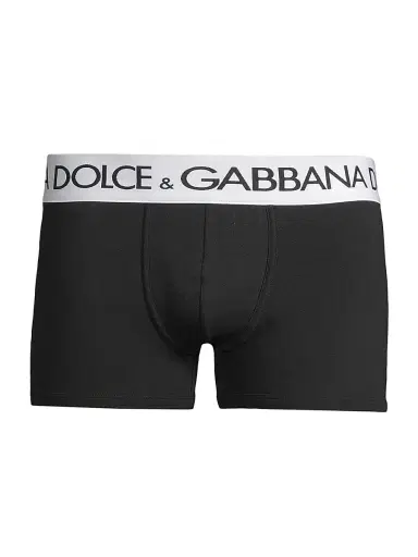 Dolce & Gabbana Men's Stretch Logo Boxer Briefs - Black - Size Large | Thumbnail 1